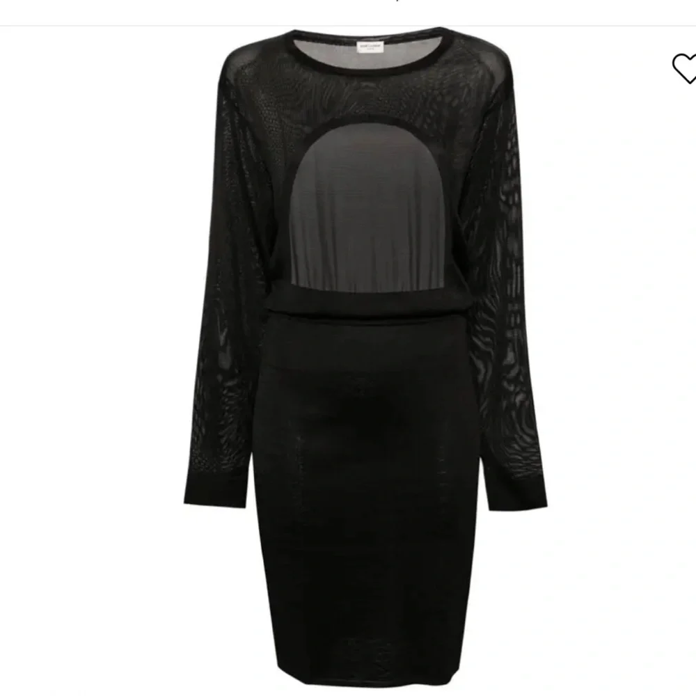Saint Laurent Open-Back Knit Dress Boat Neck Pencil Skirt size large - Picture 4 of 16